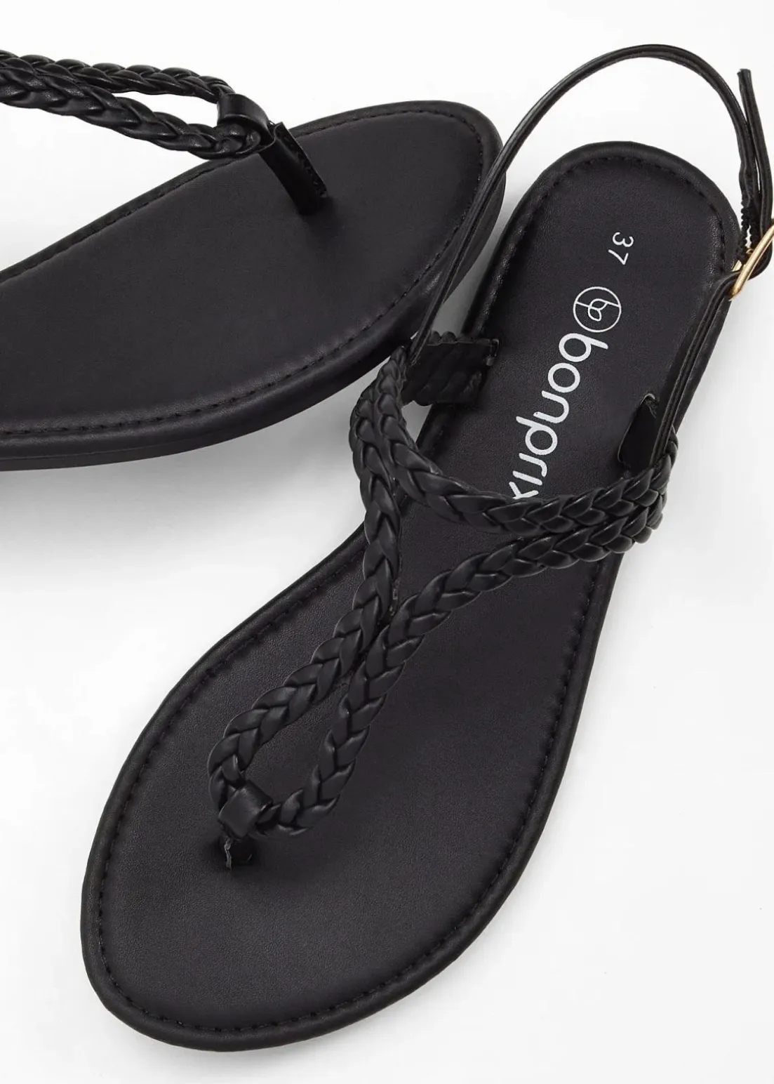 Zehenstegsandalen in Flecht-Optik