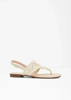 Zehenstegsandalen in Makramee-Optik