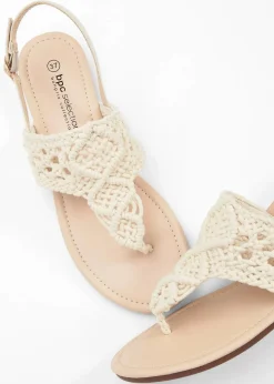 Zehenstegsandalen in Makramee-Optik