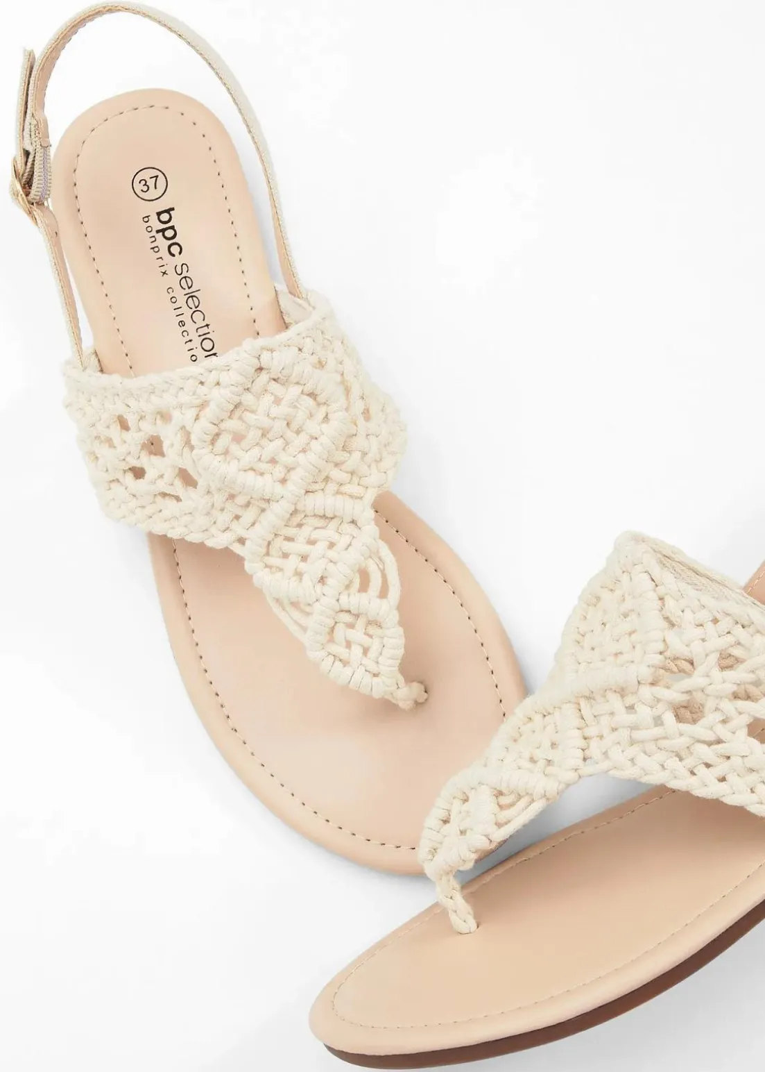 Zehenstegsandalen in Makramee-Optik