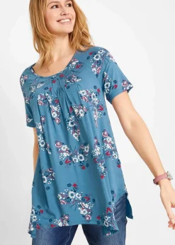 Zipfel-Longshirt, kurzarm